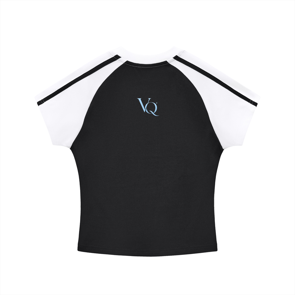 Contrast Stripes Bodycon Raglan  Sleeve T-Shirt