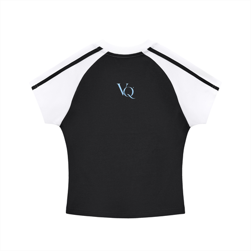 Contrast Stripes Bodycon Raglan  Sleeve T-Shirt