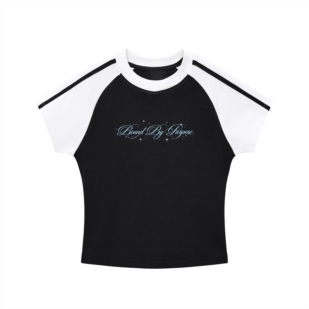 Contrast Stripes Bodycon Raglan  Sleeve T-Shirt