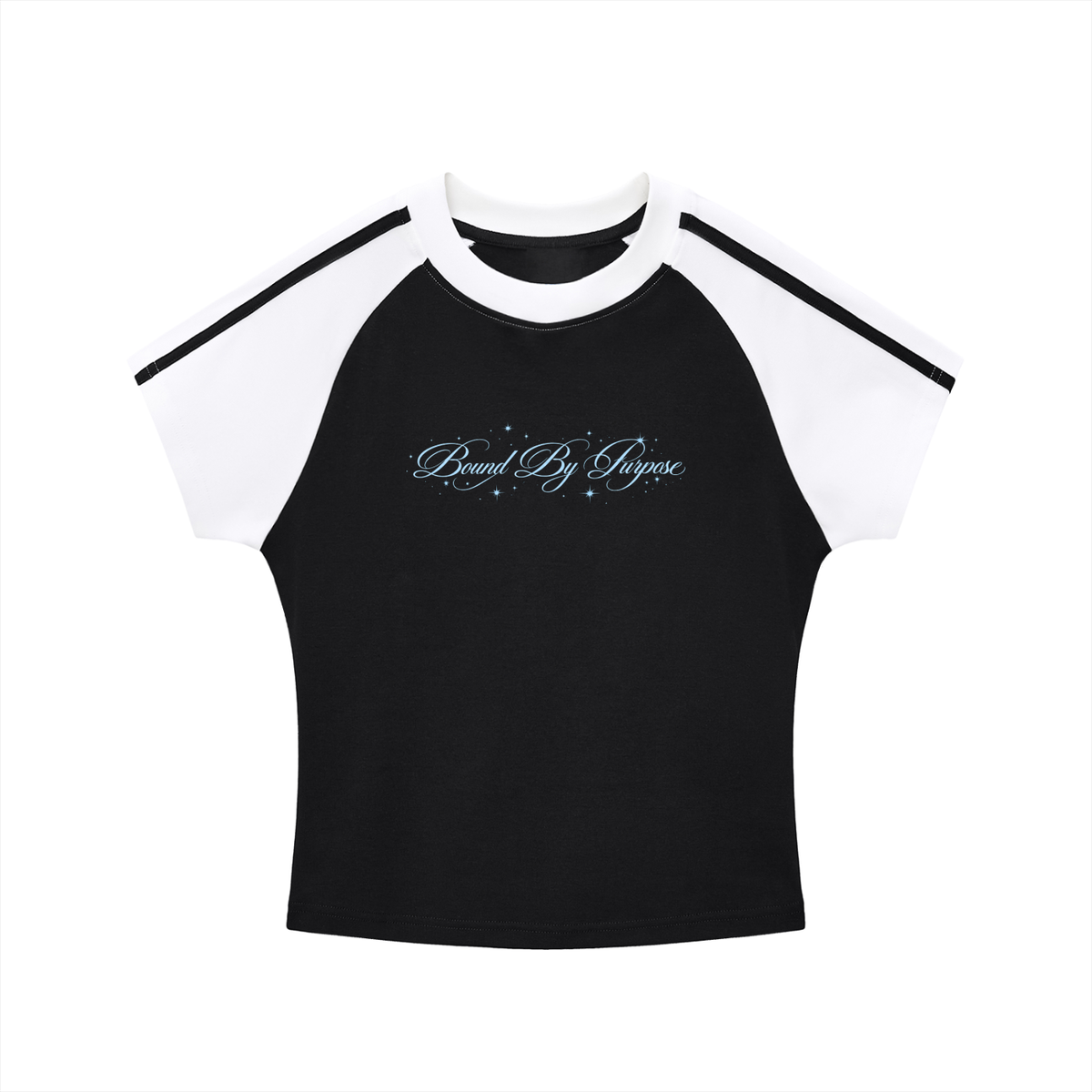 Contrast Stripes Bodycon Raglan  Sleeve T-Shirt